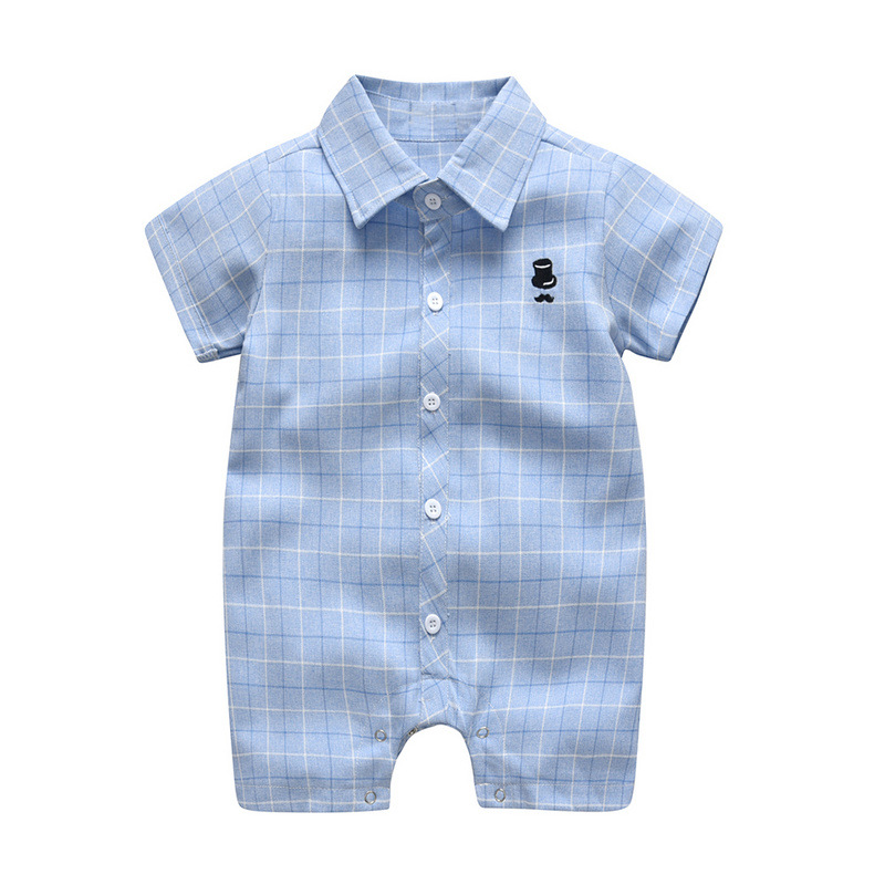 Ropa para niños de comercio exterior 0-3 años de edad, mameluco de una pieza de cien días, mameluco, bebé y niño, mameluco de verano a cuadros coreanos, kids