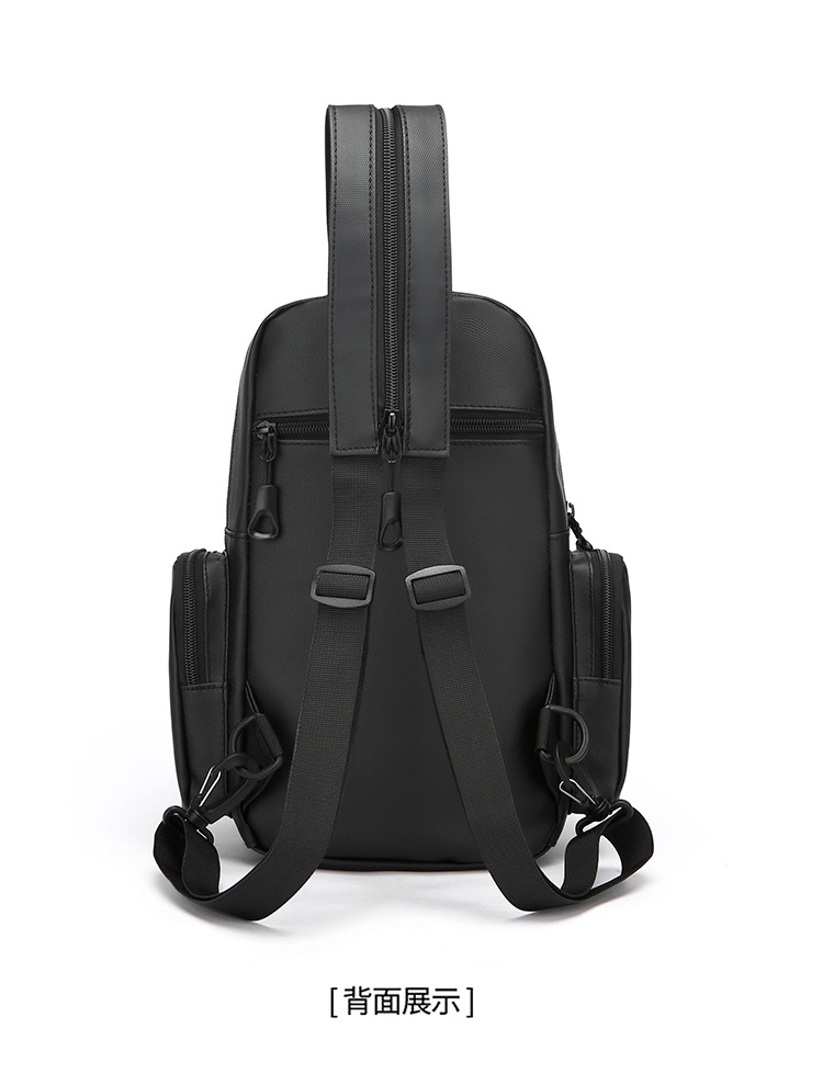 New business backpack, water-resistant, suitable for both shoulder and single shoulder, men's chest bag, cross-border Oxford fabric, men's computer backpack undefined