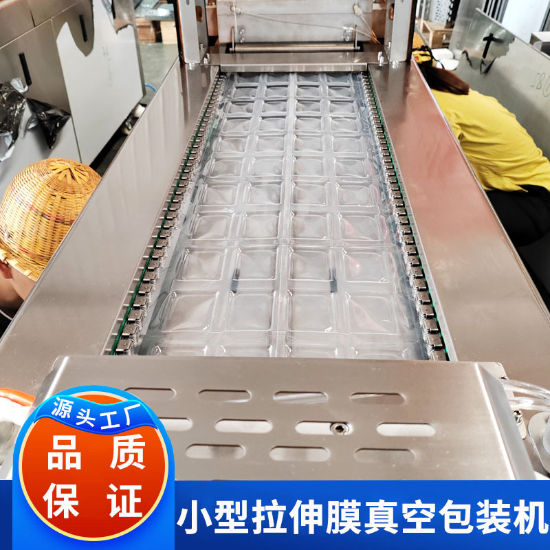 腌牛肉片小型拉伸膜真空包装机 全自动真空机 调理肉拉伸式包装机