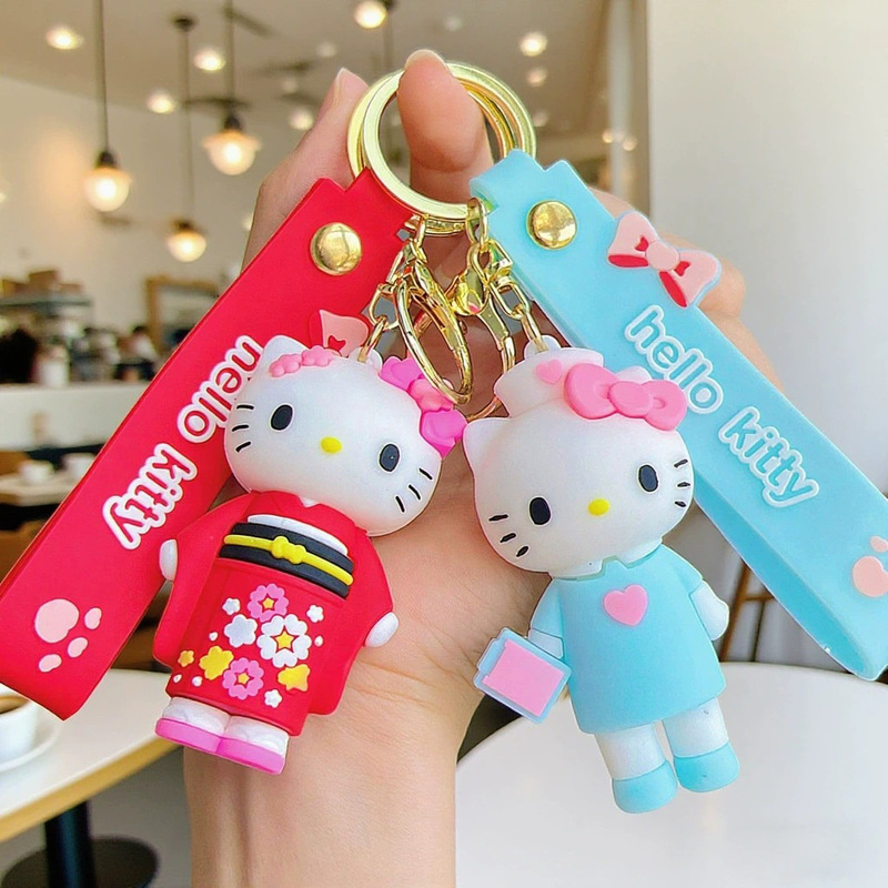 Cross-Border New Costume-Changing Hello Kitty Keychain, Versatile Kitty Cat Doll Backpack Pendant, Student Small Gift