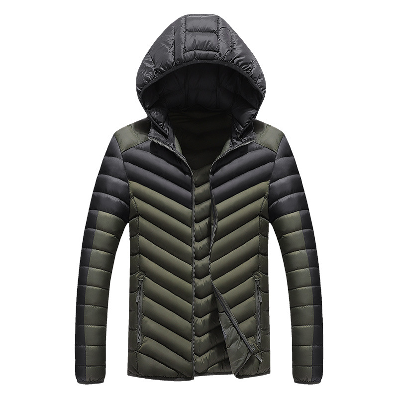 Directo de fábrica nueva juventud ligero cálido abrigo de algodón acolchado de los hombres Chaqueta de algodón acolchado con capucha abajo abrigo de algodón acolchado de los hombres transfronterizos