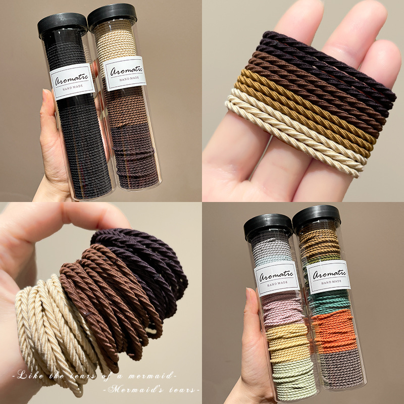 cordón de correa de goma sin costura, cordón de cabello de alta elasticidad, anillo de cabello duradero, cabello alto, cola de caballo fija, cuerda de cabello de bola