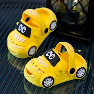 Children's Slippers Summer Boys' Cartoon Car Slippers Small and Medium-Sized Non-Slip Soft Bottom Boys' Baby Sandals