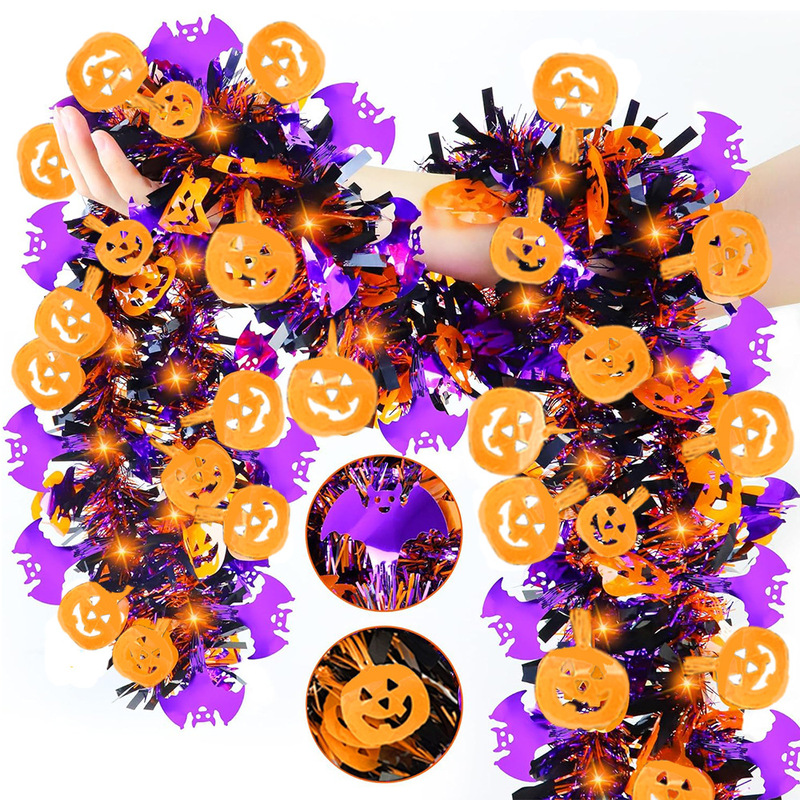 クロスボーダーハロウィンデコレーションスパイダーフェルトゴーストフェスティバルカボチャペンダントカラーストリップお化け屋敷レイアウトコウモリラテアートリボン|undefined