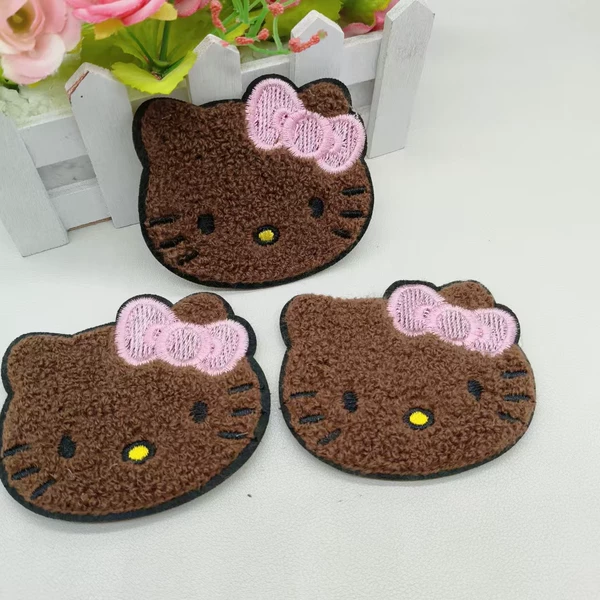 Cute Embroidered Black Kt Cat Magic Stickers, Creative and Fun Small Gift Stickers, Hair Adhesive for Fixing Stray Hair and Bangs