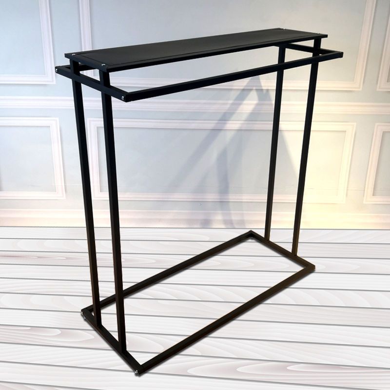 Tienda de ropa estante de exhibición estante de la isla estante de ropa de hombre y mujer doble fila estante medio barra paralela colgante lateral tipo suelo colgante percha