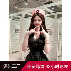 黑色辣妹收腰蕾丝连衣裙女夏季纯欲风裙子图片色涤纶东南亚其他