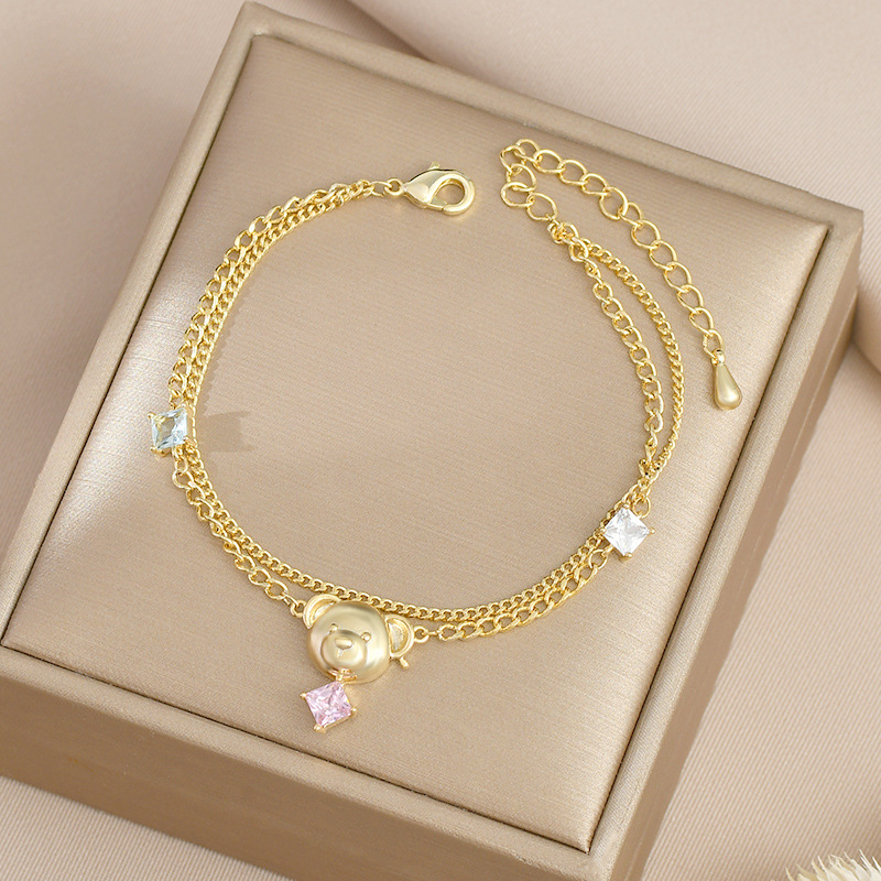 Fashion Bear Copper Plating Zircon Bracelets 1 Piece