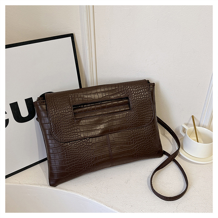 New cross-border foreign trade crocodile pattern strap clutch bag, large-capacity file bag, storage bag, official document bag, crossbody bag undefined
