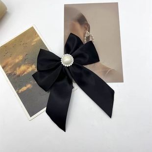Bow Tie Women's Jk Bow Shirt Sweater Top Autumn and Winter Accessories Black Preppy Style Streamer Collar Pin Decoration