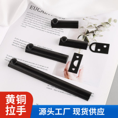 クロスボーダー卸売り真鍮トイレ明装ラッチ銅製ドアロックドアのドアの栓が厚い盗難防止ドアラッチ黒色ラッチ