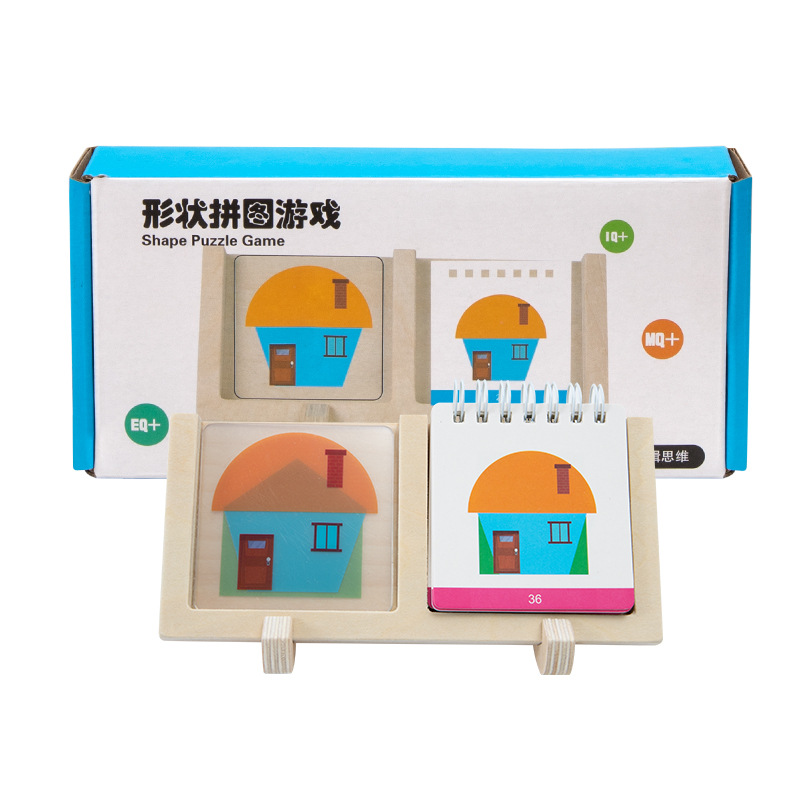 Juguete de diseñador de casa geométrica, rompecabezas para niños, ejercicio, gráficos geométricos, espacio, pensamiento, lógica, imaginación, juego de mesa