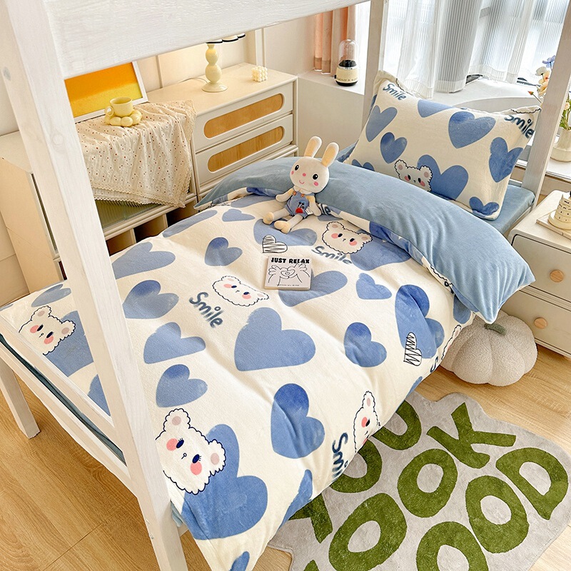 2025 Popular Thickened Cartoon Small Fresh Milk Velvet Student Dormitory Three-Piece Set Including Cotton Tire Four-Piece Set 2025 Popular Thickened Cartoon Small Fresh Milk Velvet Student Dormitory Three-Piece Set Including Cotton Tire Four-Piece Set