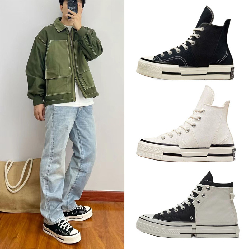 Putian Shoes Meiqi Converse Chuck 70 Plus Retro Deconstructed Stitching All-match Skateboard Shoes High-top Canvas Shoes