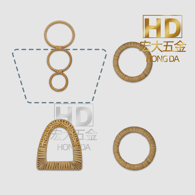 Cross-Border Bamboo and Rattan D-Shaped Handles, New DIY Bag Handles, Handbag Accessories, Wholesale