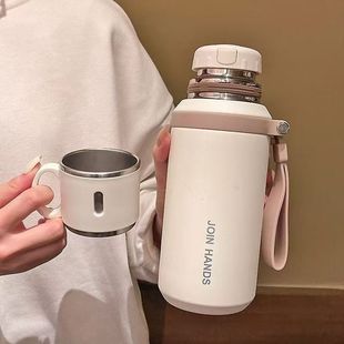 2025 new thermos cup women's high-value water cup 316 stainless steel tea cup for men and middle school students