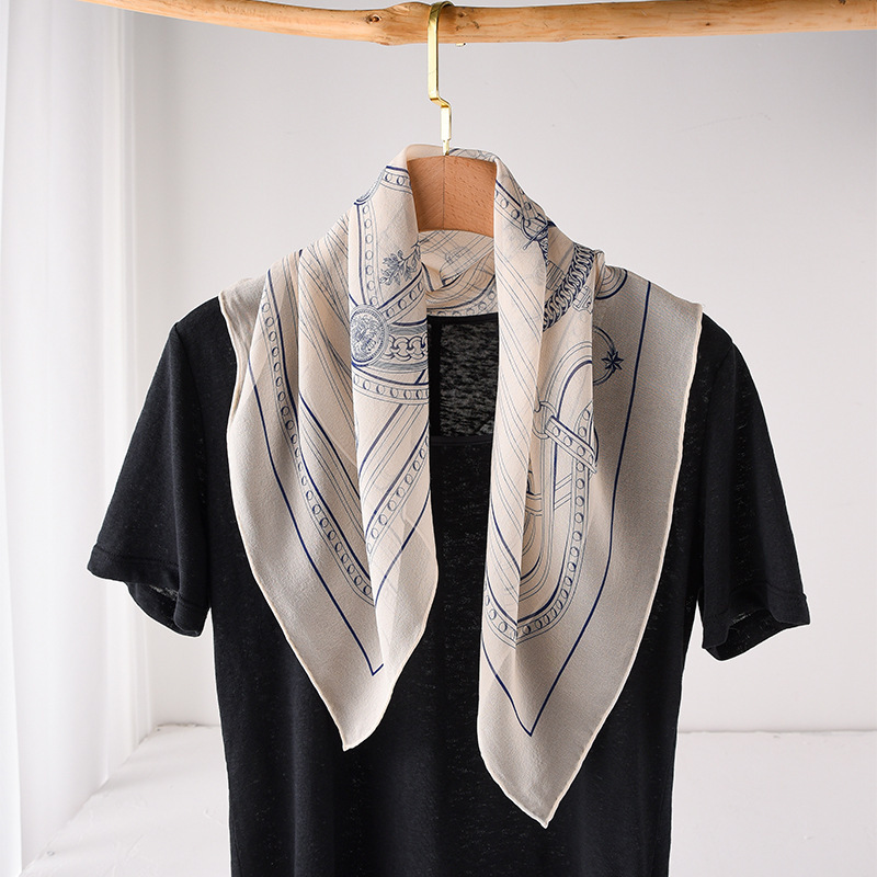 Spring 2025 New Style Square Scarf French Printed Silk Mulberry Silk Scarf Elegant Commuter Shirt Scarf Women Spring 2025 New Style Square Scarf French Printed Silk Mulberry Silk Scarf Elegant Commuter Shirt Scarf Women