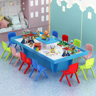 Space Sand Table Shopping Mall Toy Table Game Table Children's Sand Table Sand Table Handmade Table Large Size Multi-Functional Building Block Table