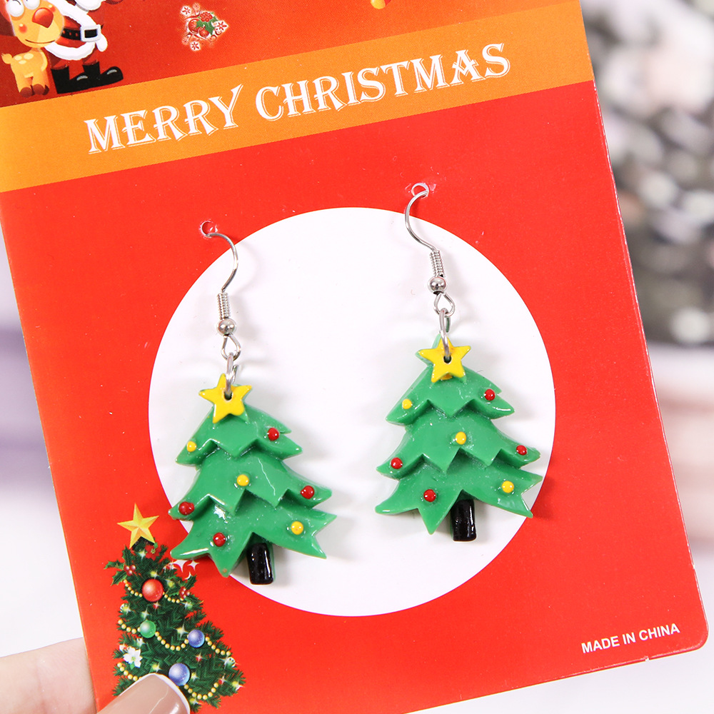 Europa y América nuevo árbol de Navidad pendientes decoraciones de Navidad copo de nieve pendientes suministros del partido pendientes de Navidad