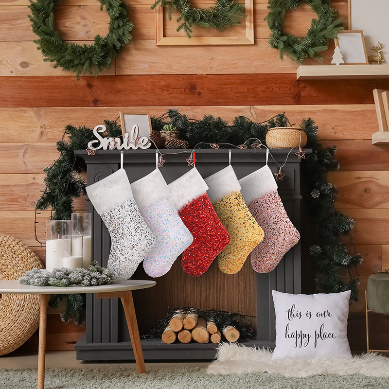 New cross -border sequins Large Christmas socks Christmas decorative…