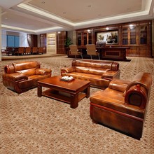 哇噢源头工厂定制会议室接待室办公沙发木质框架真皮办公沙发组合