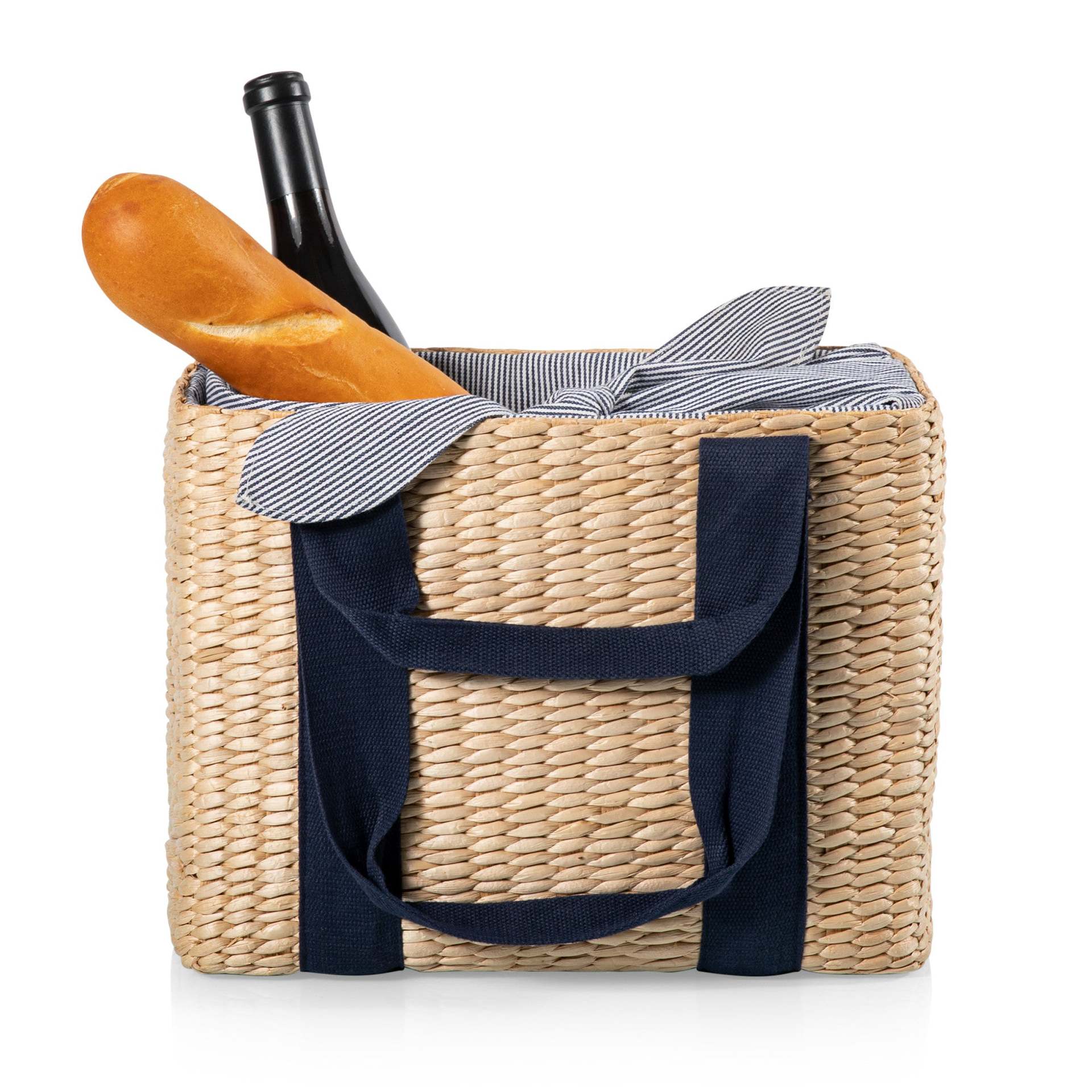 Cesta de picnic de ratán personalizada de comercio exterior bolsa de compras salida al aire libre cesta de frutas cesta de regalo portátil cesta de paja americana