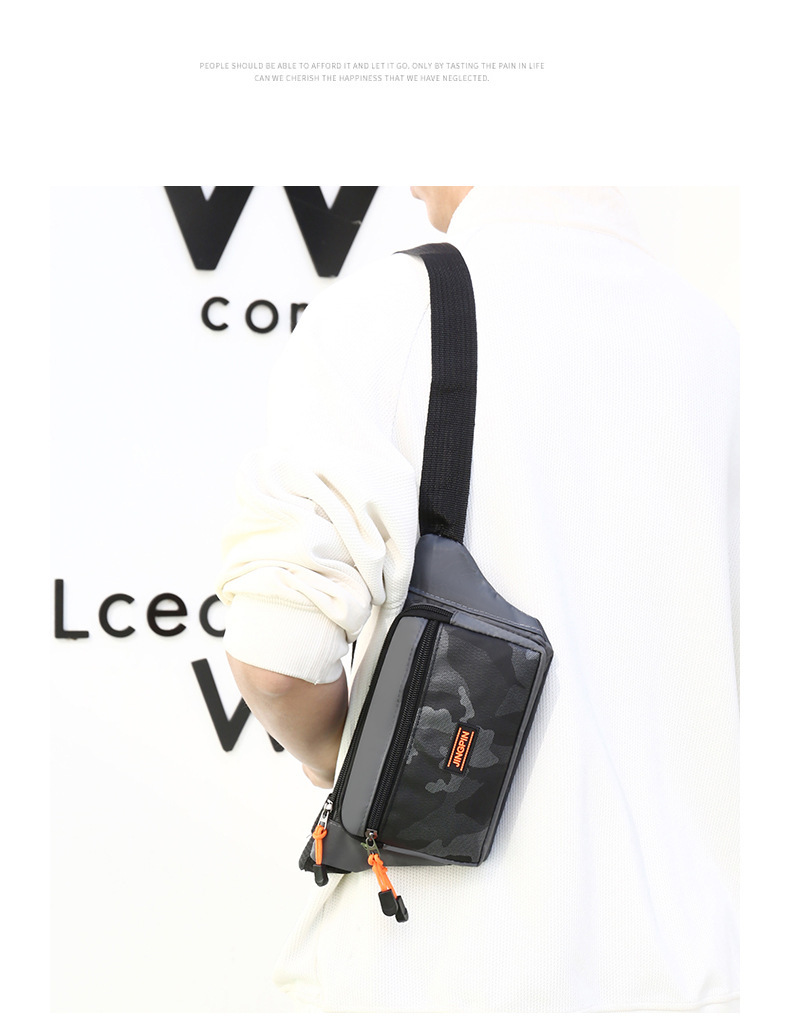 New waterproof men's crossbody bag for casual sports and travel, single-shoulder chest bag, fashionable and versatile backpack undefined