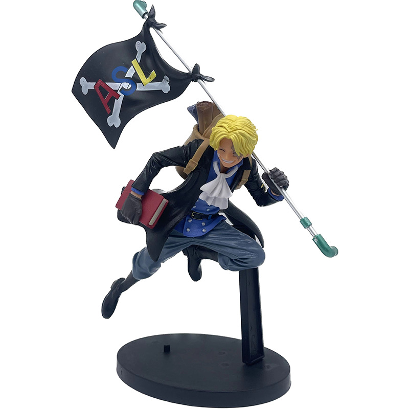 Anime figurine: One Piece King, Sailing, Running Backpack, Road Flying, Ace Sabo Model King, Decoration Car, Three Brothers