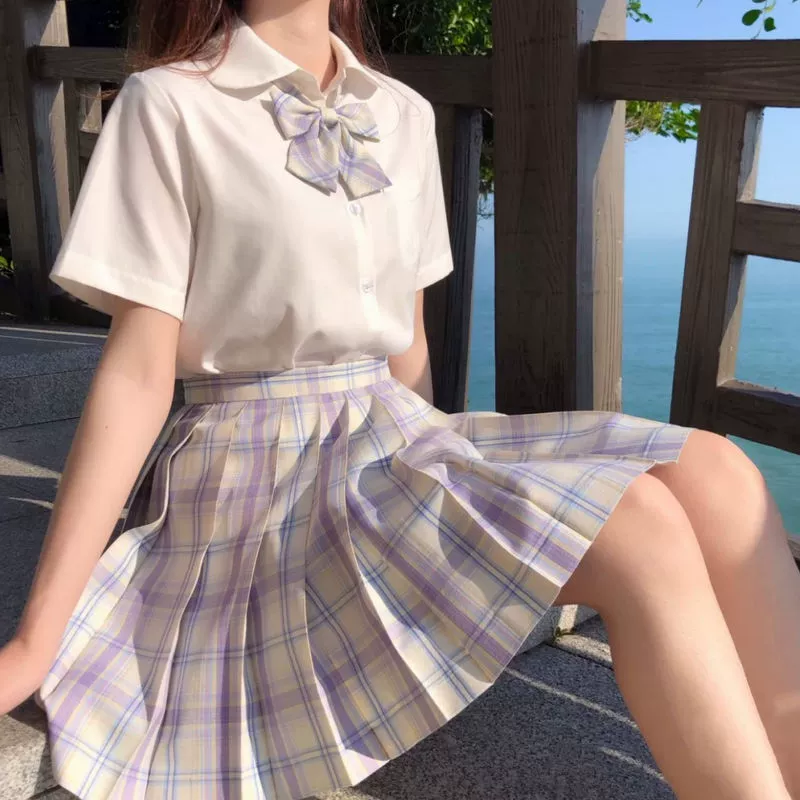 Genuine student pleated skirt, summer set