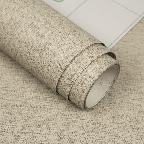 Wallpaper self-adhesive wholesale imitation linen patterned wallpaper hotel living room bedroom solid color renovation silk self-adhesive cross-border