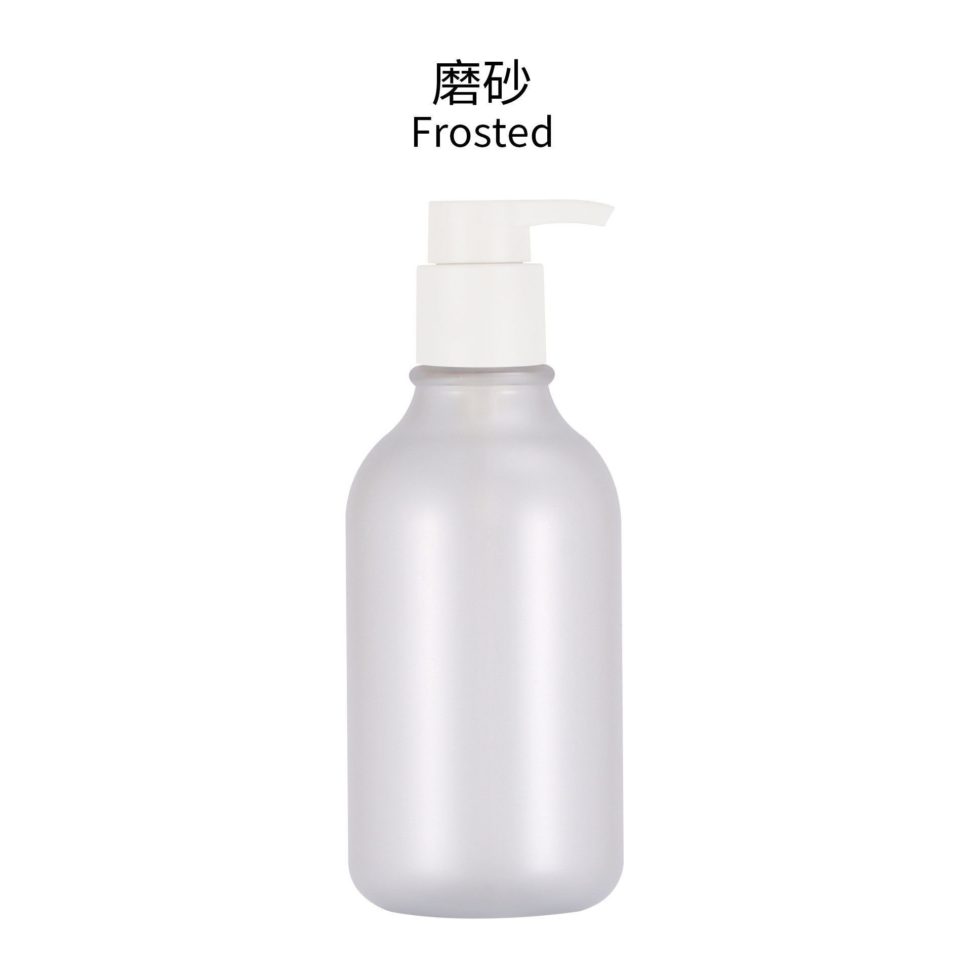 En stock Botella de champú PET de plástico esmerilado negro de 500ML Botella de loción Botella de gel de ducha cosmética Botella secundaria