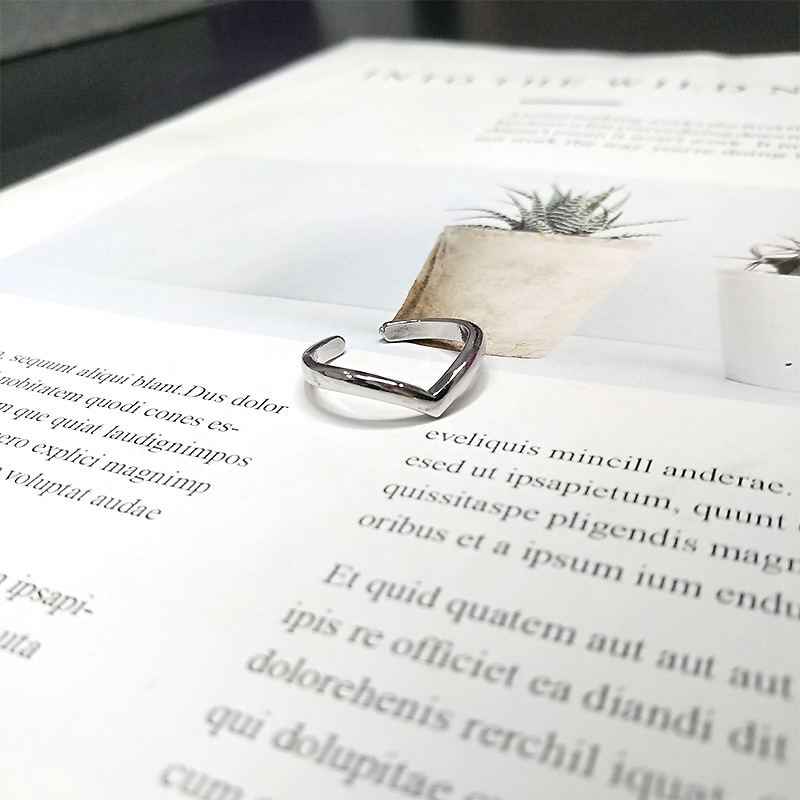 Simple Style V Shape Copper Plating Open Ring 1 Piece