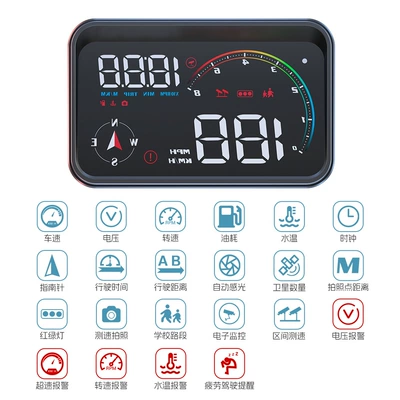 Car voice broadcast head-up display OBD+GPS multifunctional vehicle HUD universal voice speed detection electronic dog (Vehicle HUD) - m24-obdgps-electronic-dog-with-voice-broadcast-mainland-china-radar-detector-database