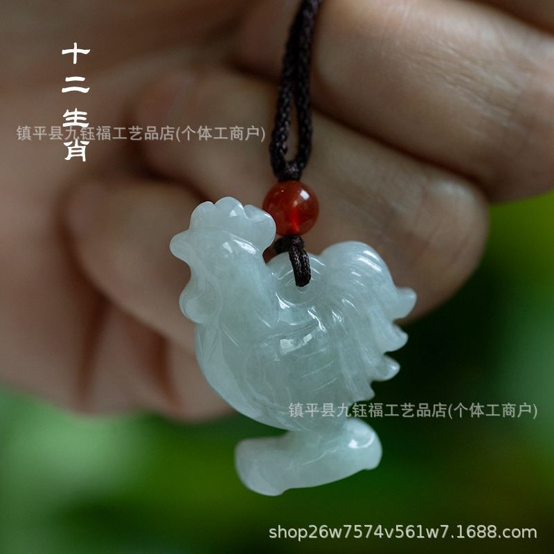 Natural A-Grade Jadeite Three-Dimensional Zodiac Pendant: Rat, Ox, Tiger, Rabbit, Dragon, Snake, Horse, Sheep, Monkey, Rooster, Dog, Pig Jade Pendant for Men and Women