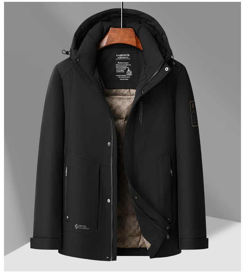 Abbigliamento uomo autunno e inverno nuovo 90 bianco anatra Seta cotone lunghezza media con cappuccio Giacca in seta cotone uomo outdoor caldo casual Giacca in seta cotone uomo_voghion.com