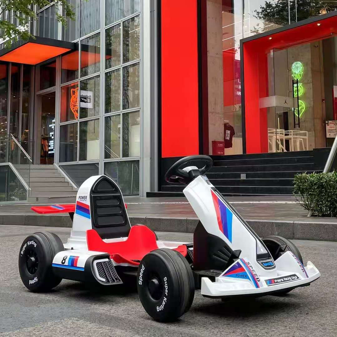 Bedoqi drift coche eléctrico para niños go-kart niños y niñas bebé de carga cochecito de juguete para niños puede sentarse adulto