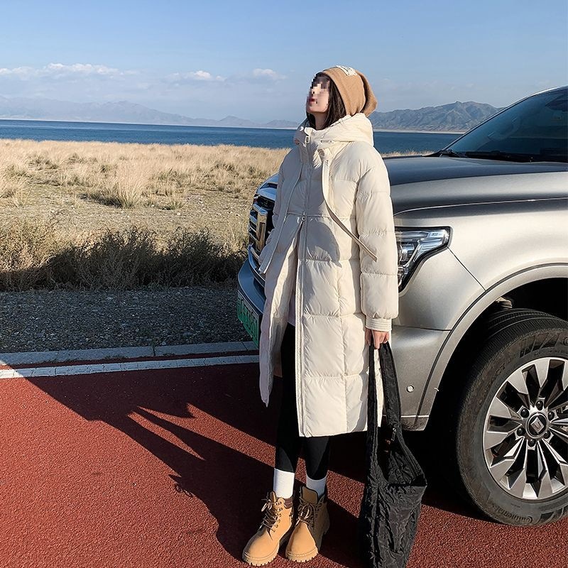 G9a实体质量品牌高级气质羽绒服女中长款连帽加厚保暖外套秋冬季