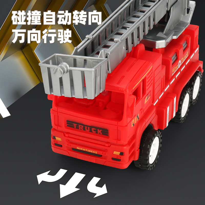 Nueva universal eléctrica camión de bomberos música luz escalera modelo simulación juguete mercado nocturno