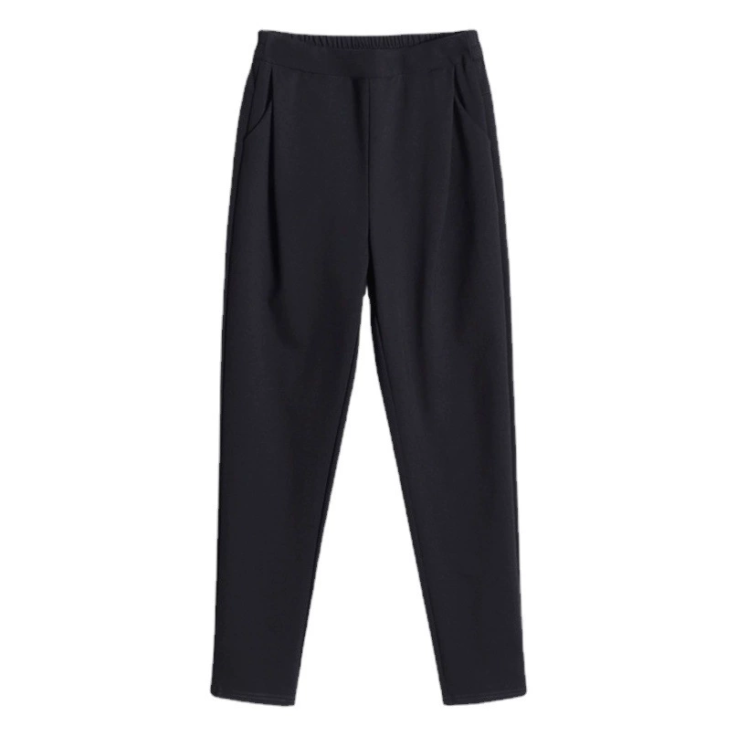 Женские брюки, новые шаровары, женские прямые брюки с высокой талией, узкие тонкие брюки, женские свободные черные повседневные брюки, женские
