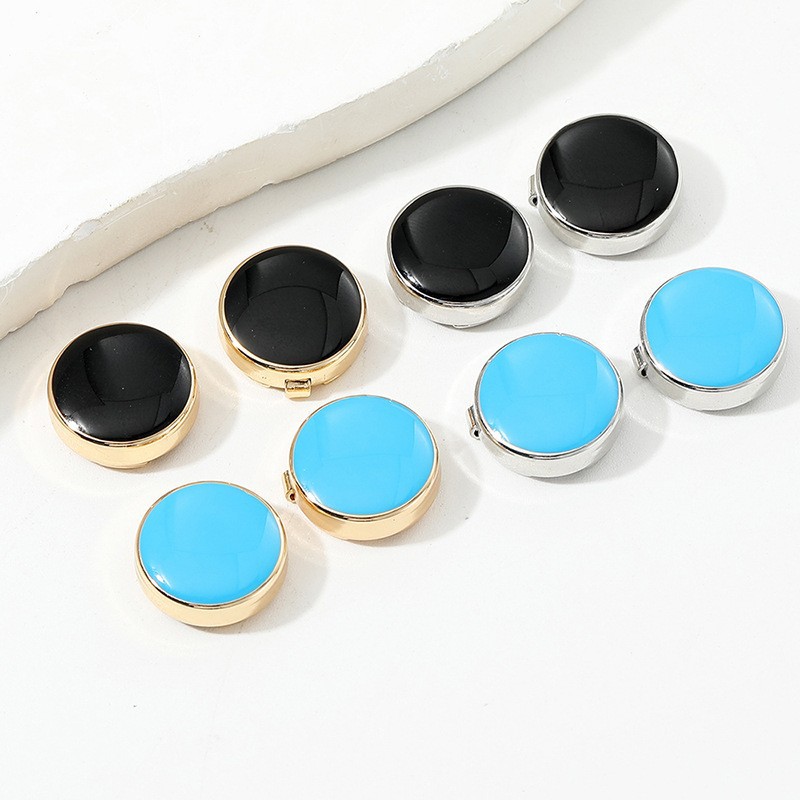 Runda manschettknappar i koppar mångsidig och enkel design_voghion.com