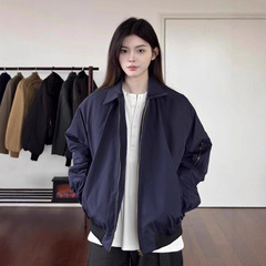 美式潮牌Cleanfit翻领飞行员小众夹克男女外套春秋新款痞帅韩版潮