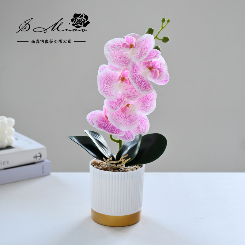 Flores falsas impresión 3D película sensación mariposa orquídea bonsai simulación decoración interior creativa simulación maceta plantación verde