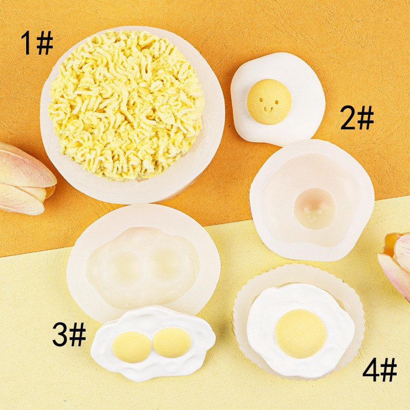 Vela de aromaterapia Molde de silicona Huevo escalfado Fideos instantáneos Huevo de doble yema Torta Mousse de chocolate Fuddle