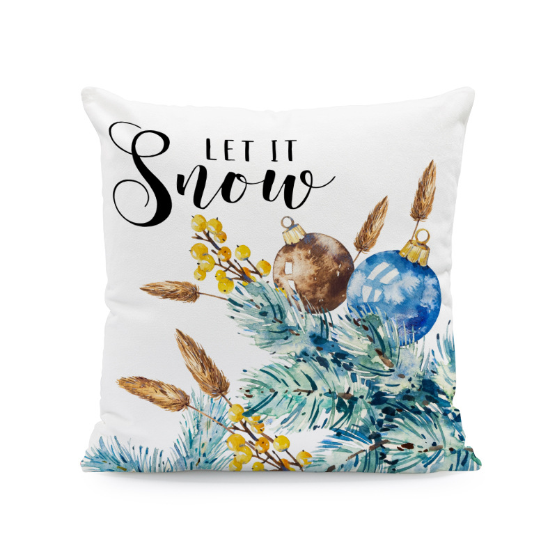 Venta caliente transfronteriza elementos de Navidad funda de almohada ambiente para el hogar sofá de decoración jardín patio festivo funda de cojín image 45