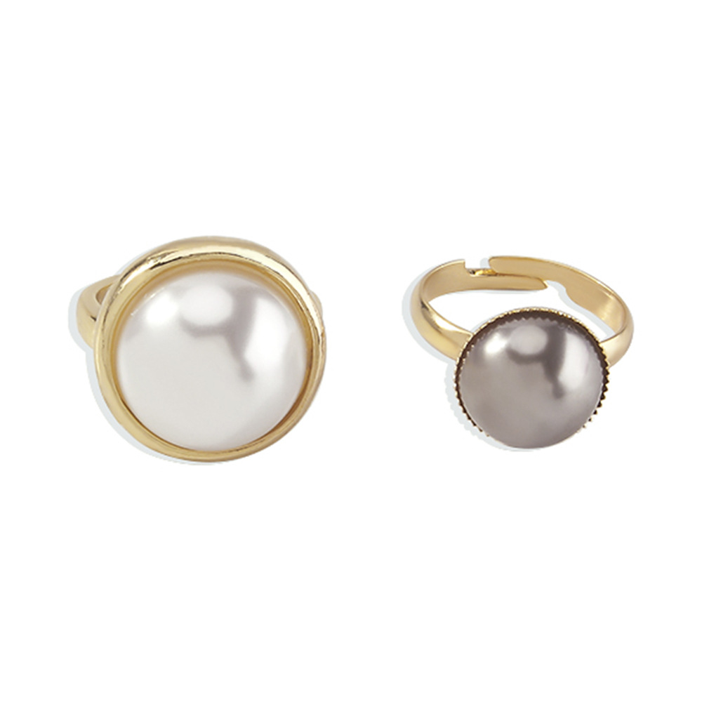 Cross-border Retro Simple Jewelry French Romantic Pearl Ring Personality Ring display picture 6