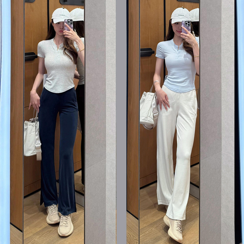 2026Softstreme Same Style Women's High-Waisted Pique Wide-Leg Pants with Straight Cut and Slit, Make Legs Look Longer and Slimmer 2026Softstreme Same Style Women's High-Waisted Pique Wide-Leg Pants with Straight Cut and Slit, Make Legs Look Longer and Slimmer