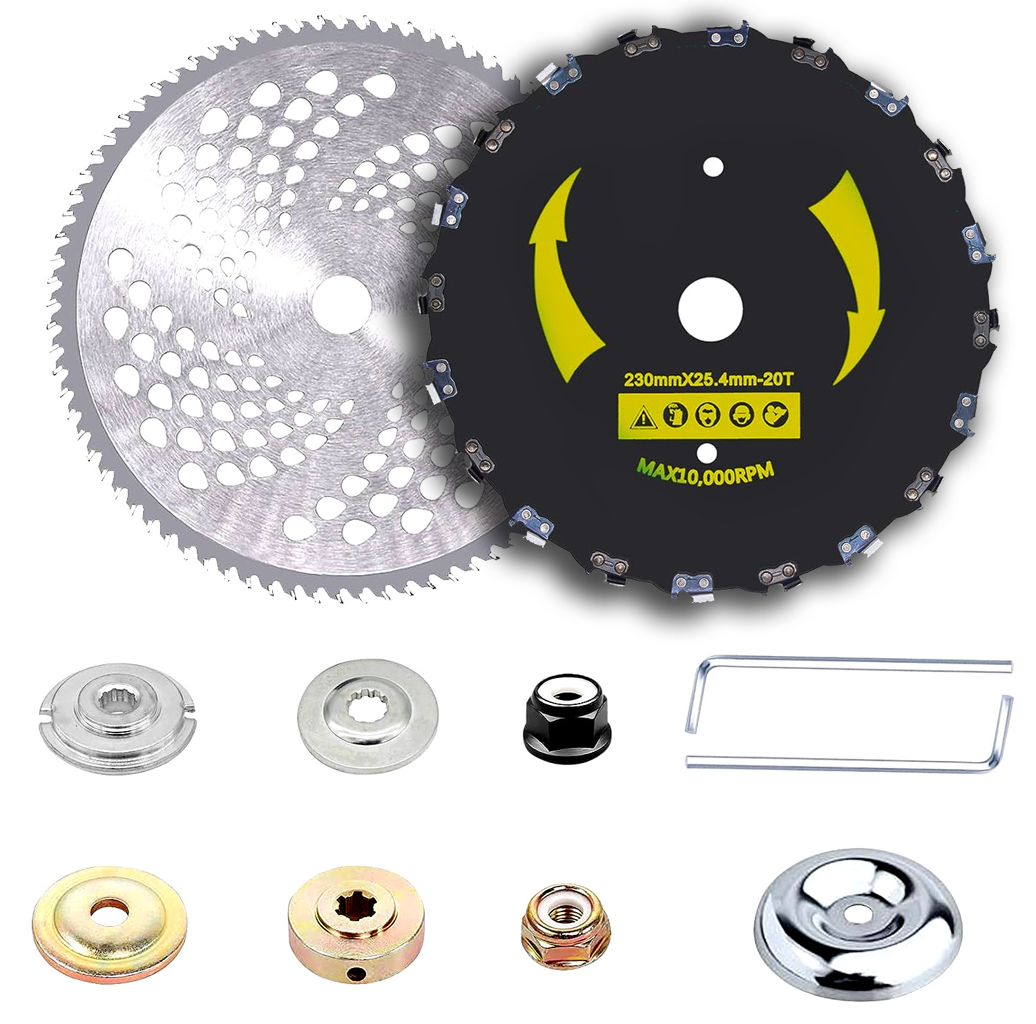 Venta directa de fábrica Placa de cadena cabeza de hierba 20 dientes cuchillo placa Cadena de 9 pulgadas hoja dentada cabeza de hierba accesorios cortacésped