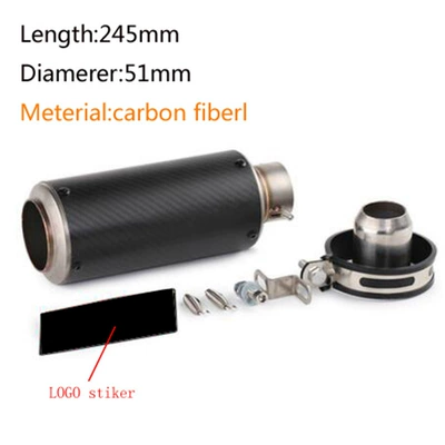 Exhaust pipe Exhaust Pipe Universal for Yamaha - 27-89-round-mouth-carbon-fiber-51mm-sticker