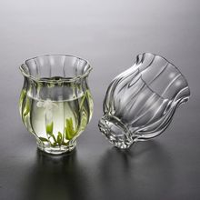 新款高硼硅玻璃品茗杯创意花朵闻香杯功夫茶具个人专用水仙花杯