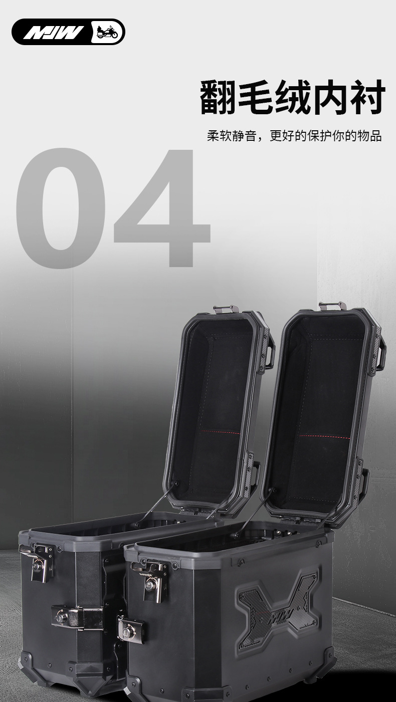 38Lmjw Knight Edition Straight Side Box Motorcycle Neutral Aluminum Alloy Side Box Waterproof Side Box Anti-Theft Travel Storage Box